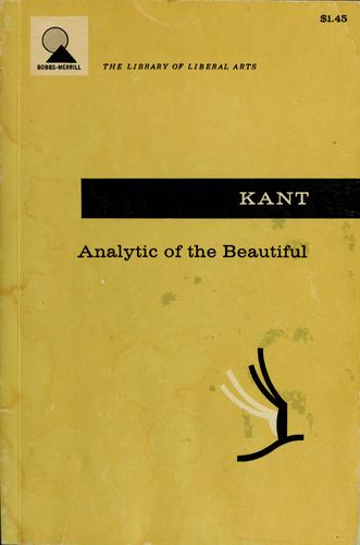 Analytic of the beautiful, from the Critique of judgment