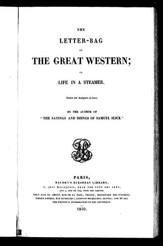 The letter bag of the Great Western, or, Life in a steamer