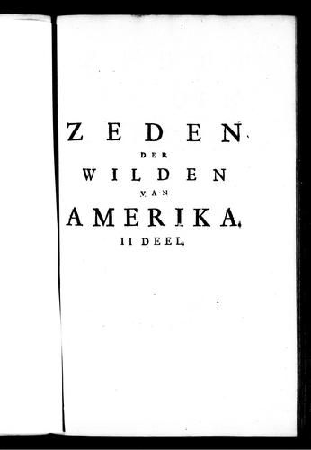 De zeden der wilden van Amerika