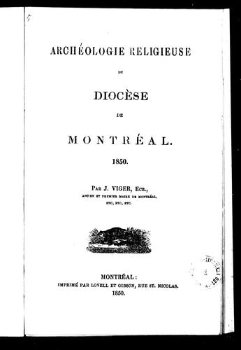 Archéologie religieuse du diocèse de Montréal, 1850
