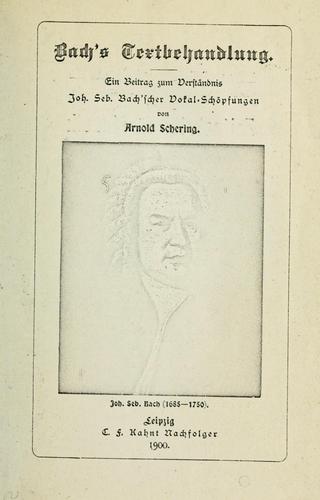 Bach's Textbehandlung