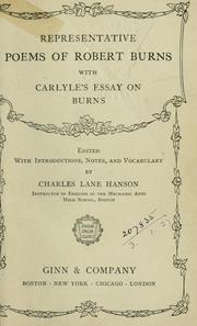 Representative poems, with Carlyle's Essay on Burns