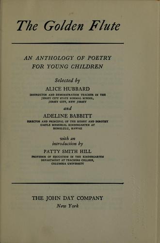 The golden flute, an anthology of poetry for young children