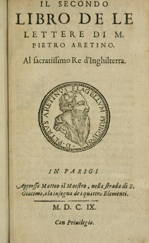 Del primo[-sesto] libro de le lettere di M. Pietro Aretino