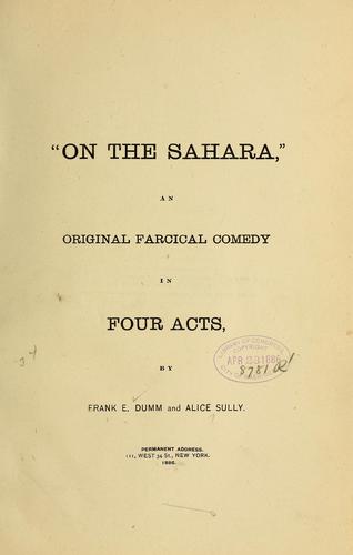 "On the Sahara."