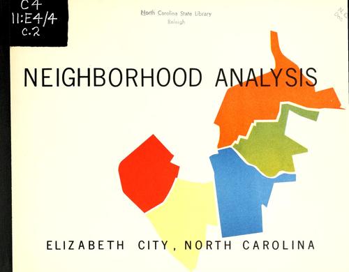 Neighborhood analysis, Elizabeth City, North Carolina