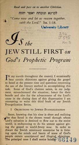Is the Jew still first on God's prophetic program?