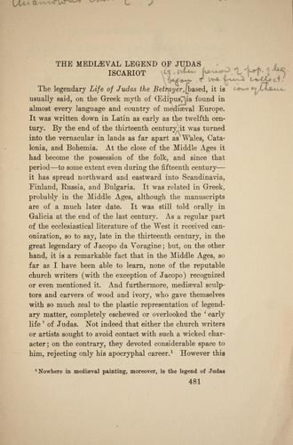 The mediaeval legend of Judas Iscariot