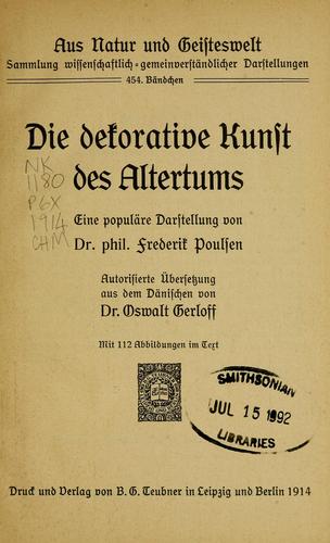 Die dekorative kunst des altertums