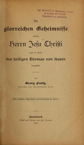Die glorreichen Geheimnisse unseres Herrn Jesu Christi