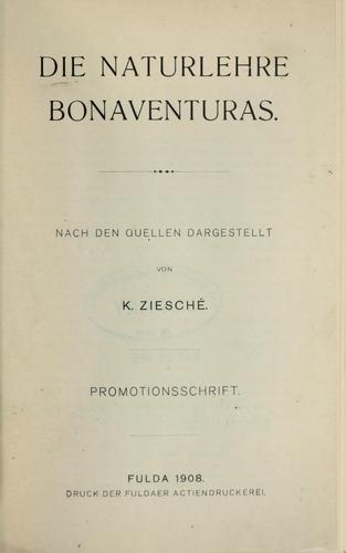 Die naturlehre Bonaventuras