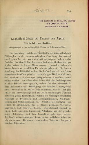 Augustinus-citate bei Thomas von Aquin