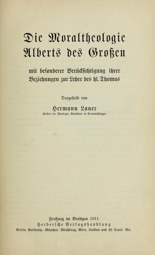 Die Moraltheologie Alberts des Grossen