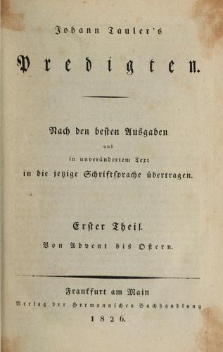 Johann Tauler's Predigten