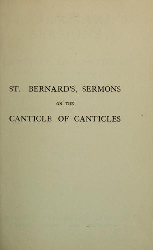 St. Bernard's sermons on the Canticle of Canticles