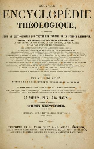 Dictionnaire de littérature Chrétienne