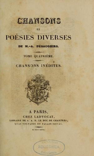 Chansons et poésies diverses