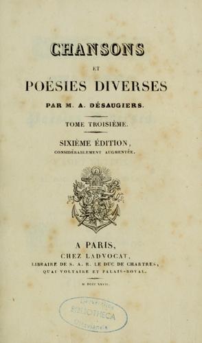 Chansons et poésies diverses