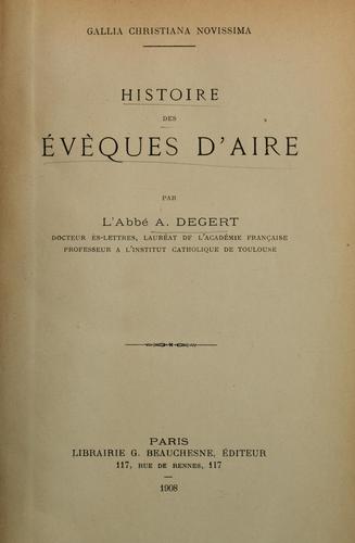 Histoire des évèques d'Aire