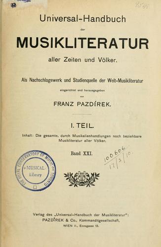 Manuel universel de la littérature musicale