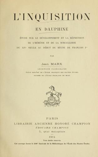 L'inquisition en Dauphiné