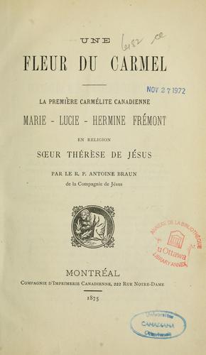Une Fleur du Carmel