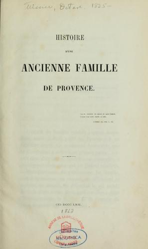 Histoire d'une ancienne famille de Provence