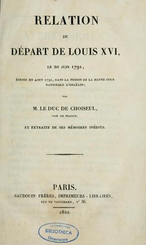 Rélation du départ de Louis Xvi
