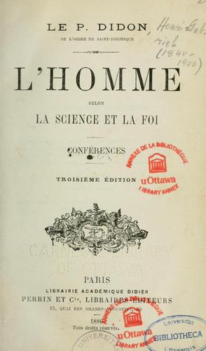 L'Homme selon la science et la foi