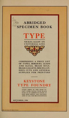 Abridged specimen book. Type, nickel-alloy on universal line