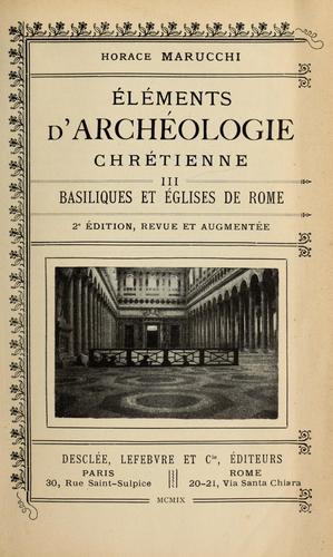 Éléments d'archéology chrétienne