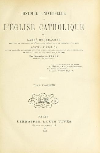 Histoire universelle de l'Eglise catholique