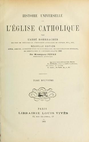 Histoire universelle de l'Eglise catholique