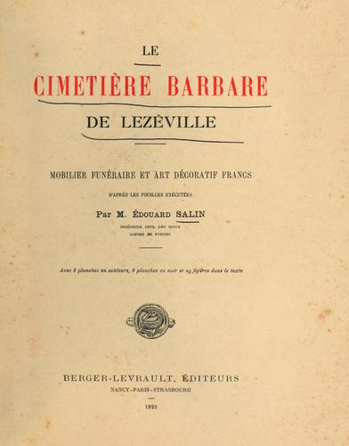 Le cimitière barbare de Lezéville