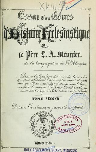 Essai d'un cours d'histoire ecclesiastique