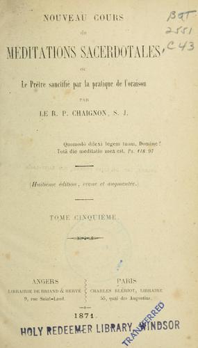 Nouveau cours de méditations sacerdotales, ou