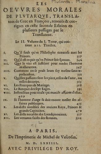 Les Oeuvres morales et meslees
