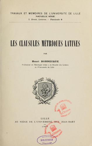 Les clausules métriques latines