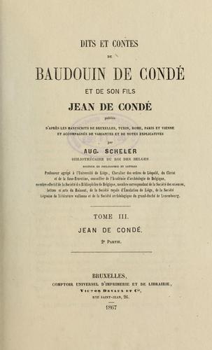 Dits et contes de Baudouin de Condé et de son fils Jean de Condé