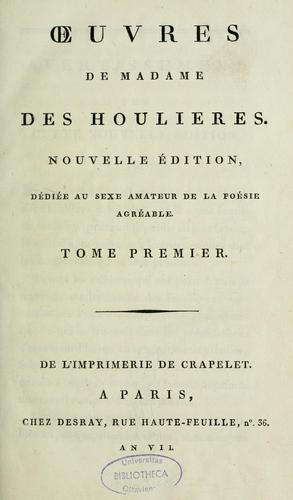 Oeuvres de madame Des Houlières