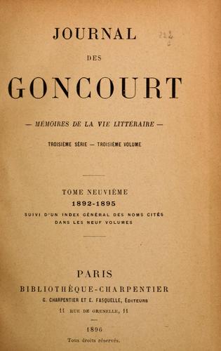 Journal des Goncourt