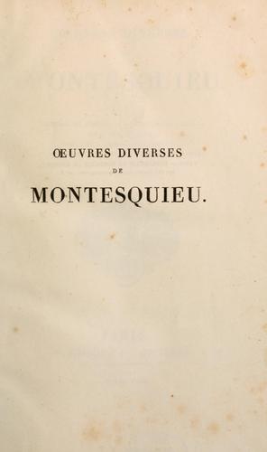 Oeuvres de Montesquieu