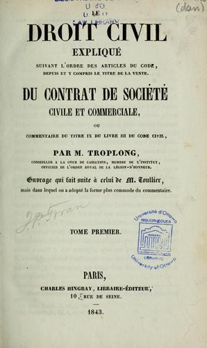 Du contrat de société