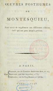 Oeuvres posthumes