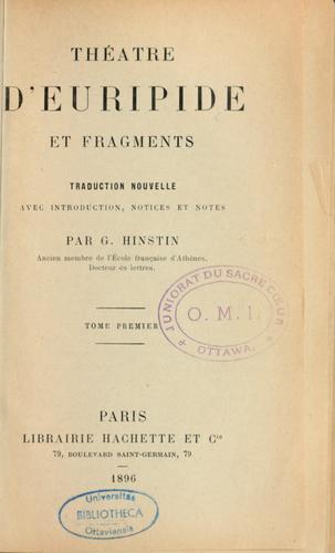 Théâtre d'Euripide et fragments
