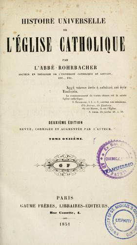 Histoire universelle de l'église catholique