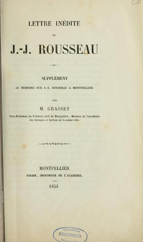 Lettre inédite de J.-J. Rousseau