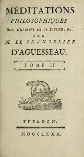Méditations philosophiques sur l'origine de la justice, &c