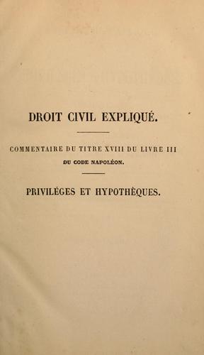 Des privilèges et hypothèques