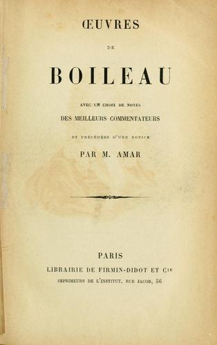 Oeuvres de Boileau